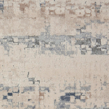 Rustic Textures RUS04 Modern Abstract Distressed Shimmer Carved Hi-Low Textured Durable Polyblend Short-Pile Beige/Ivory/Grey/Steel Blue Rug-Nourison-Rug Love - The Most Loved Rug Store